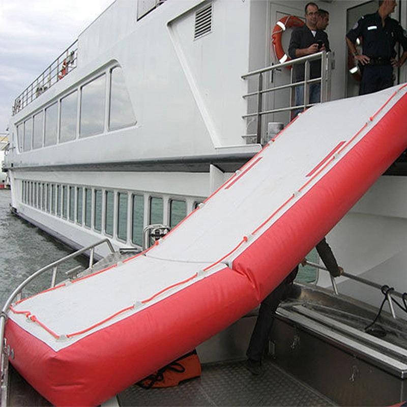 New material drop stitch / double wall fabric floating inflatable escape slides for yacht