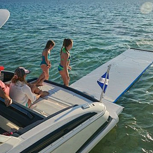 Drop stitch Fabric inflatable dock floating bed , inflatable fishing air deck water mat in water play equipment