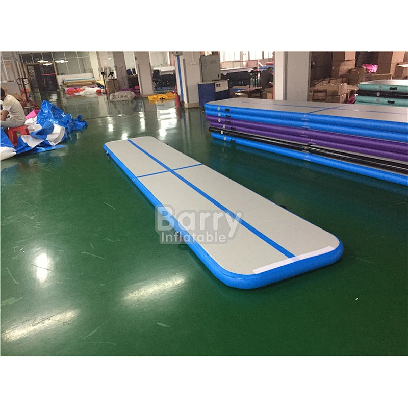 Small Home Use Gymnastic Training Inflatable Jumping Mat Mint Green 5m Air Floor Track For Gym