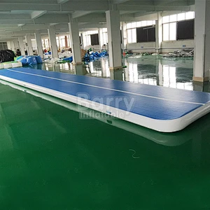 12m Taekwondo Game Gymnastics Tumbling Mats Cheerleading Training Set 40 Feet Blue Inflatable Air Track Mat For Gym