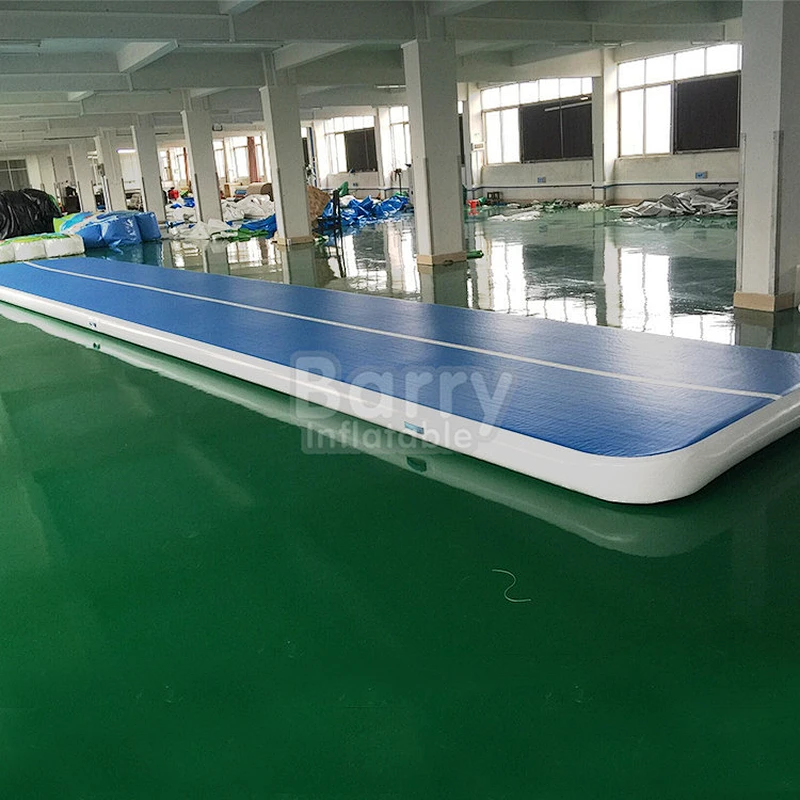 12m Taekwondo Game Gymnastics Tumbling Mats Cheerleading Training Set 40 Feet Blue Inflatable Air Track Mat For Gym