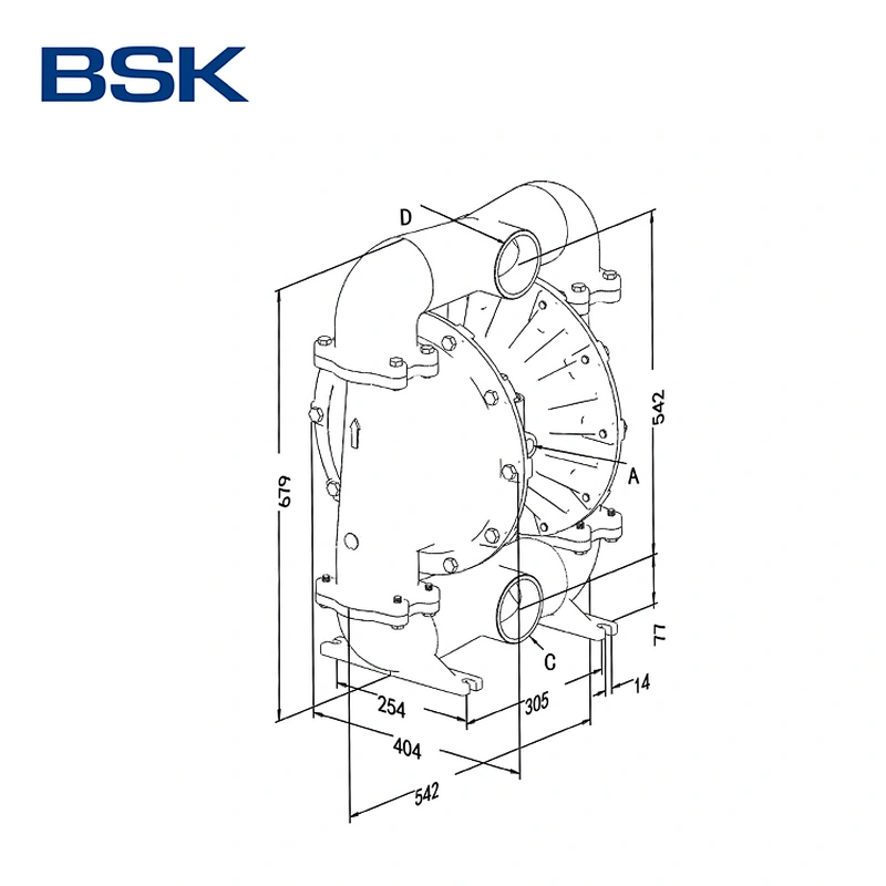 Aluminum alloy 7.67L displacement per cycle self-priming type industrial water air driven diaphragm pumps