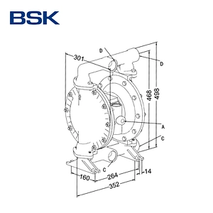 Industrial aluminum alloy high flow air driven fluid pumps chemical resistant diaphragm pump