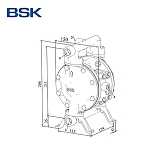 Custom polypropylene seat material mini diaphragm pneumatic air operated high pressure pump