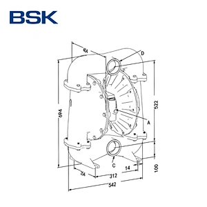 Custom 0.83 Mpa outlet pressure cast iron pumps BSP thread 3 inch pneumatic air powered pump