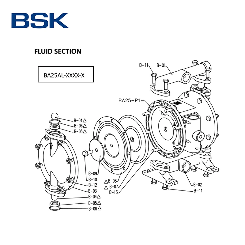 Low price liquid transfer pump BSK micro pneumatic diaphragm pump