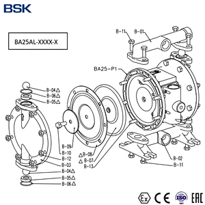 bsk aluminum alloy air diaphragm pump for petrochemical oil pumping