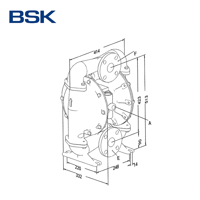 Stainless Steel Air Operated Double Diaphragm Pump 2