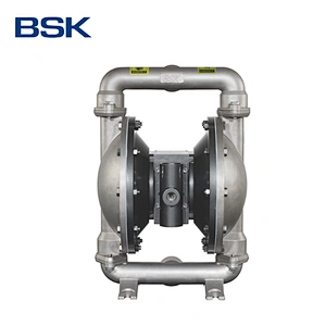 Corrosion resistant double acting gas powered chemical diaphragm pump with ptfe membrance