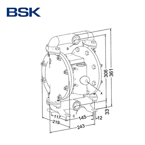 Stainless steel #316 fda standard compressed air double pneumatic diaphragm pumps with ptfe membrane
