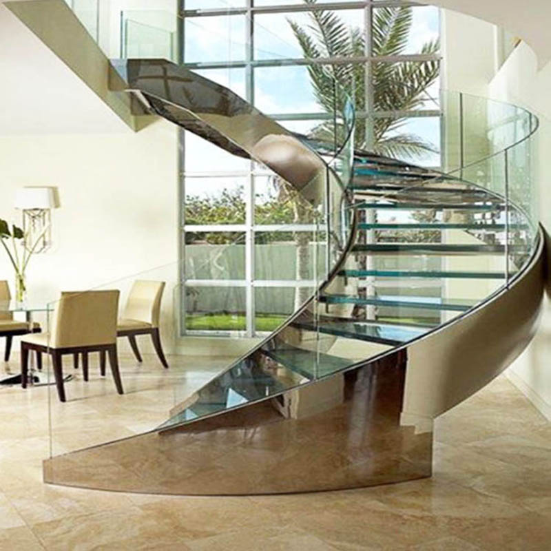 glass curved round staircase-szgbuilding