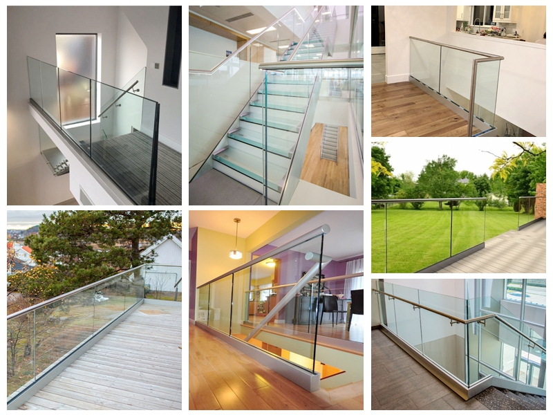 8mm tempered glass aluminium u chanel railing-szgbuilding