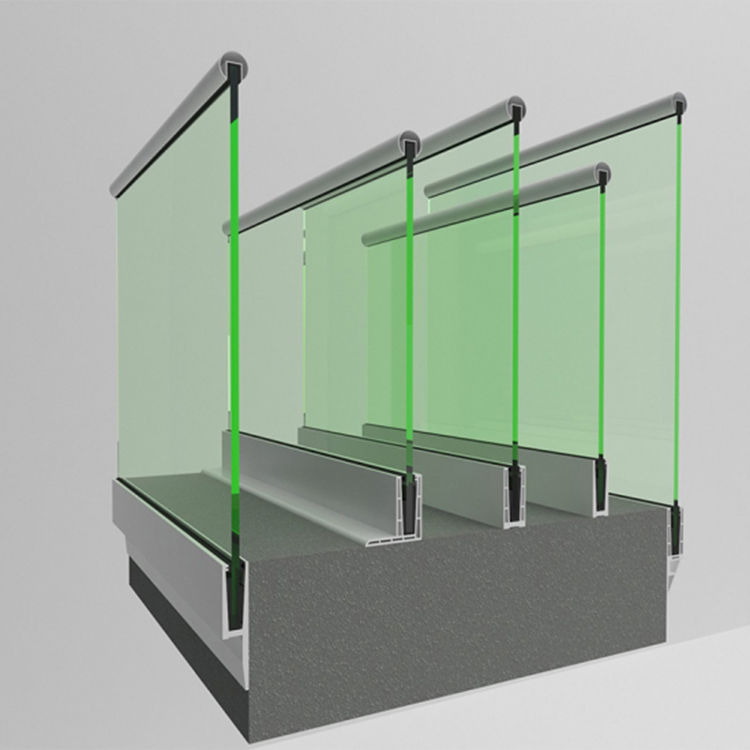 8mm tempered glass aluminium u chanel railing-szgbuilding