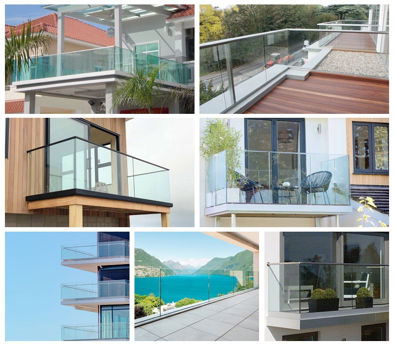 6+6mm laminated glass aluminium u channel railing system-SZGbuilding