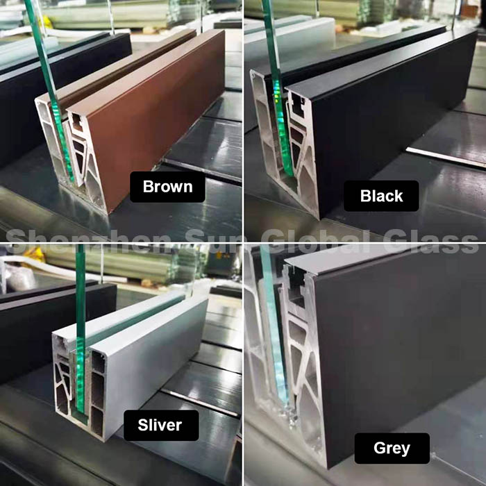 15mm tempered glass railing with aluminum u channel-szgbuilding