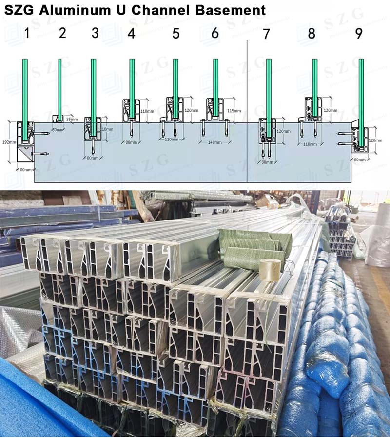 aluminium u channel for glass railing-szgbuilding