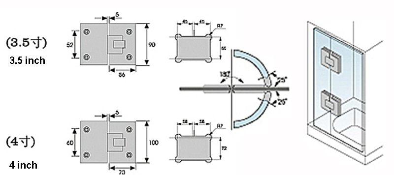 shower screen glass clamp-SZGbuilding