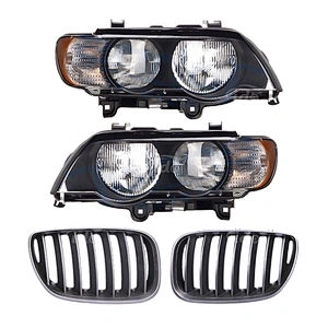 Auto Body Parts Head Light and Grill for BMW X5 E53  63126918972 51137124815