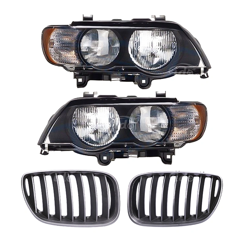 Auto Body Parts Head Light and Grill for BMW X5 E53  63126918972 51137124815