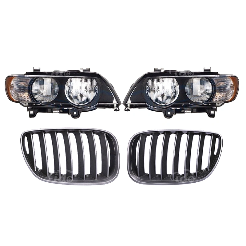 Auto Body Parts Head Light and Grill for BMW X5 E53  63126918972 51137124815