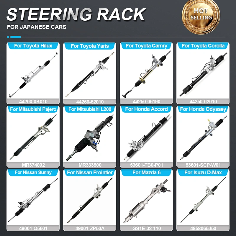 OEM Auto Parts Power Steering Gear Steering Rack and Pinion for Toyota Corolla Honda Accord Nissan Mazda Suzuki Japanese Car