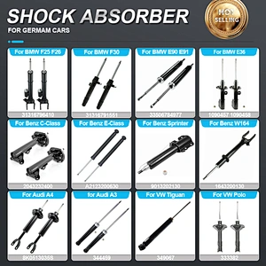 Car Front Rear Shock Absorber for BMW E60 E90 E36 Mercedes Benz Sprinter Audi A4 Q5 VW Passat Golf Opel Astra Porsche German Car