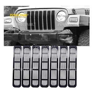 PERFECTRAIL Car Black Plastic Front Grille Cover Clip for Jeep Wrangler TJ 1997-2006