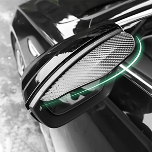 Universal Carbon Fiber Car Rearview Side Mirror Rain Visor Smoke Guard Rain Eyebrow Cover for Cars Truck SUV