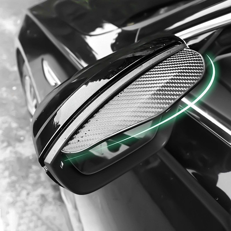 Universal Carbon Fiber Car Rearview Side Mirror Rain Visor Smoke Guard Rain Eyebrow Cover for Cars Truck SUV