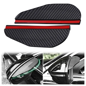 Universal Carbon Fiber Car Rearview Side Mirror Rain Visor Smoke Guard Rain Eyebrow Cover for Cars Truck SUV
