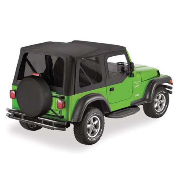 Frameless Fabric Soft Top 51197 with Upper Door Skins for Wrangler TJ 1997-2006