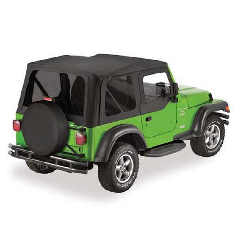 Frameless Fabric Soft Top 51197 with Upper Door Skins for Wrangler TJ 1997-2006