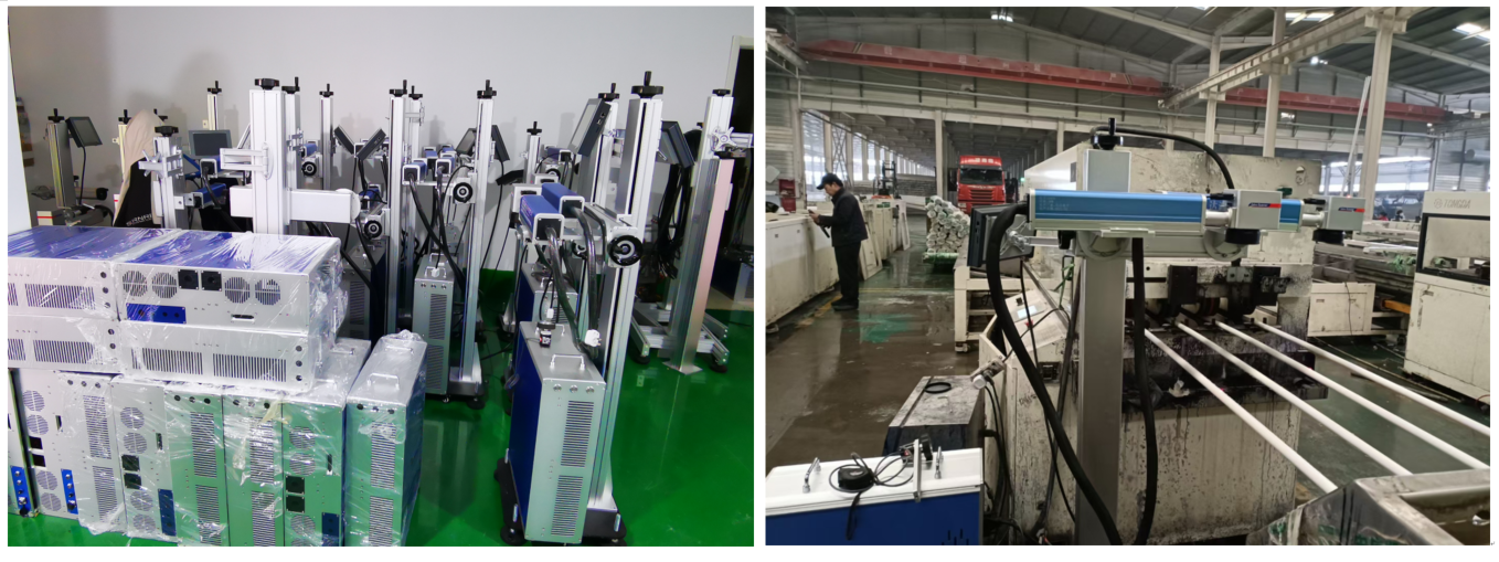 4 pipes laser printer, double head laser marking machine