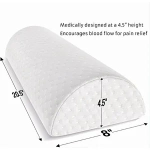 Memory foam half moon pillow with Gel-for neck, knee, back, leg- footrest pillow