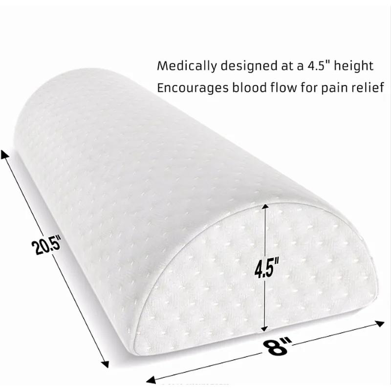 Memory foam half moon pillow with Gel-for neck, knee, back, leg- footrest pillow
