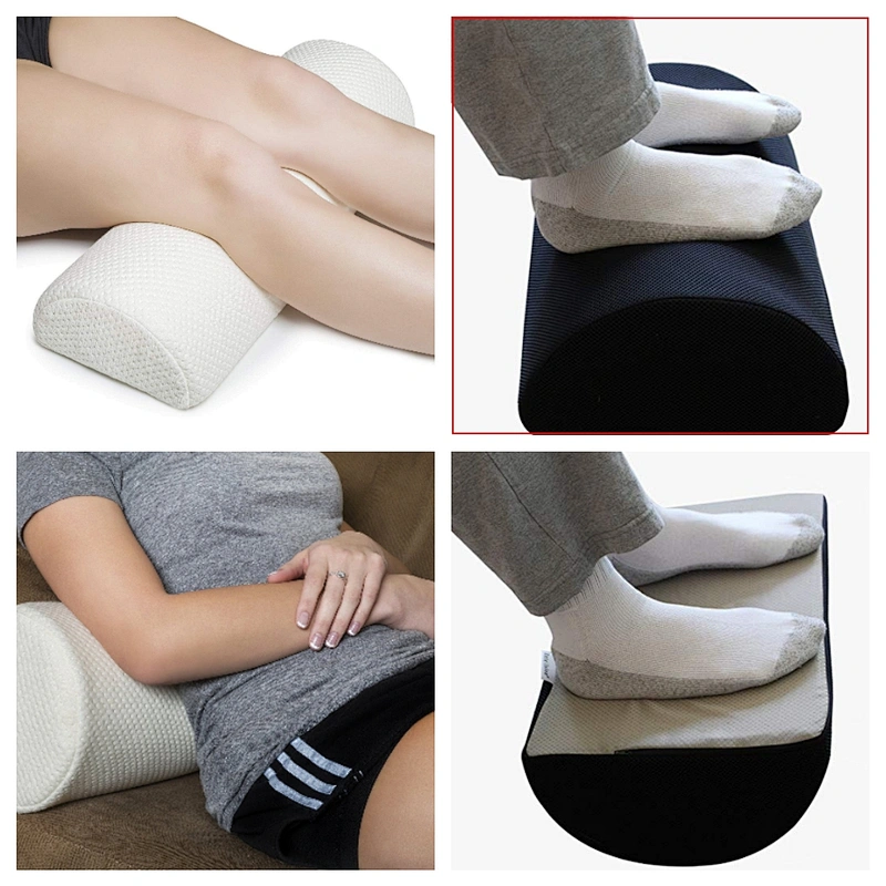 Memory foam half moon pillow with Gel-for neck, knee, back, leg- footrest pillow