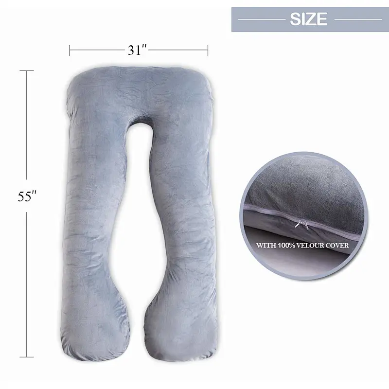 Pregnancy Pillow, Full Body Maternity Pillow with Contoured U-Shape , Back Support
