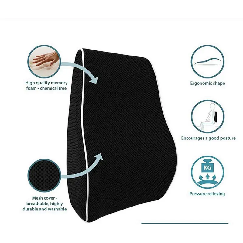 Most Comfort Ergonomic Big Size Memory Foam Car Seat Cushion to make long driving Coccyx, Lumbar, Back pain-free