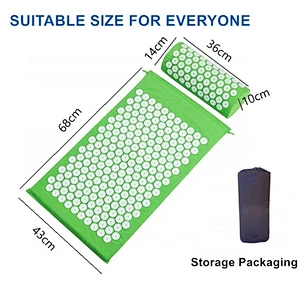 Accupressure mat and pillow set, Massage Cushion Back Neck Foot Acupressure Mat For Body Pain Relief And Muscle Relaxation