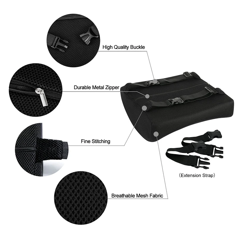 Adjustable Car Waist Cushion Pillow Lumbar Support Cushion