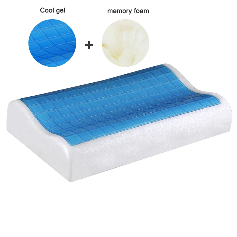 Healthy Breathable Headrest Neck Pillow 2020 High Quality Wave Shape Cool Gel Pillow Promote Sleep Memory Form Neck Pillow