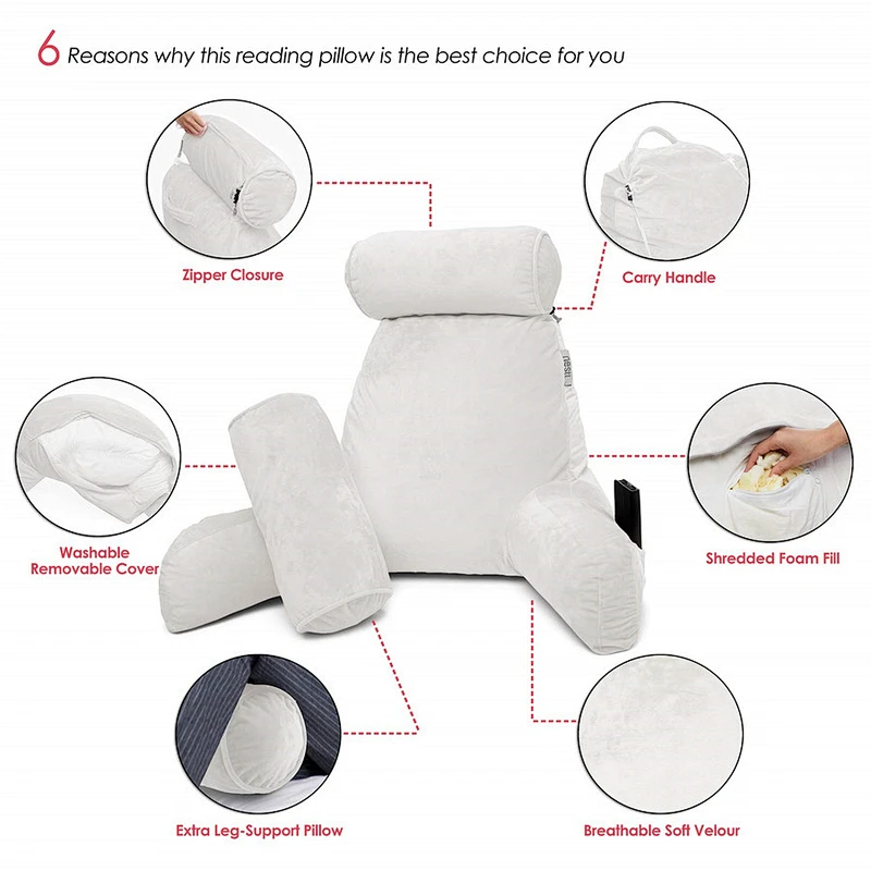 Cushion backrest lumbar, bed backrest pillow, bed wedge support pillow