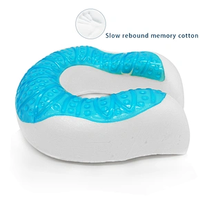U Shape Memory Form Gel Neck Pillow Comfortable Neck Headrest Gel Pillow Wholesale Factory Neck Support Orthopedic Pillow