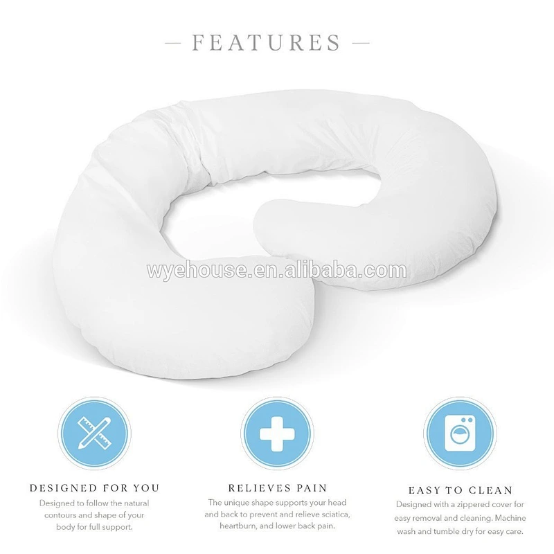 Coccyx Orthopedic Maternity & Nursing Support Cushion with Washable Cover---- Pregnancy Pillow C Shape