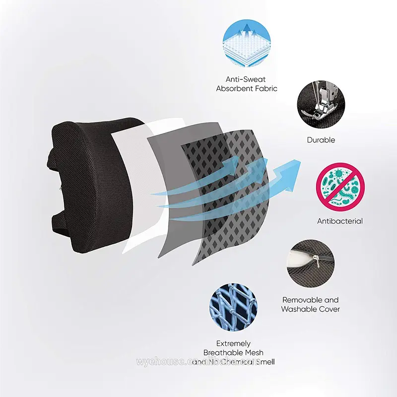 Best Selling Lumbar Support Memory Foam Lower Back Pain Pillow for Body Relax