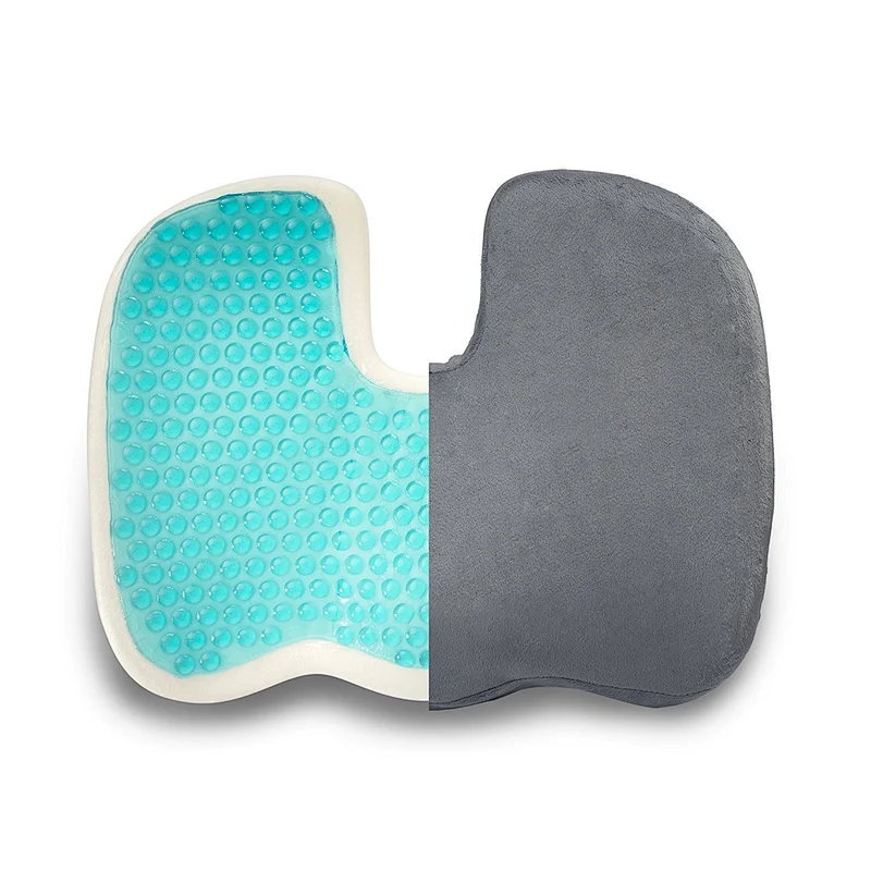 Ventilated Coccyx Tailbone Pain Relief Cool Gel-Enhanced Memory Foam U Seat Cushion