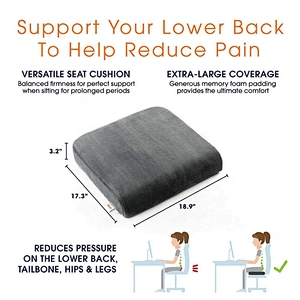 Not Slip TravelMate Extra-Large Memory Foam Seat Cushion