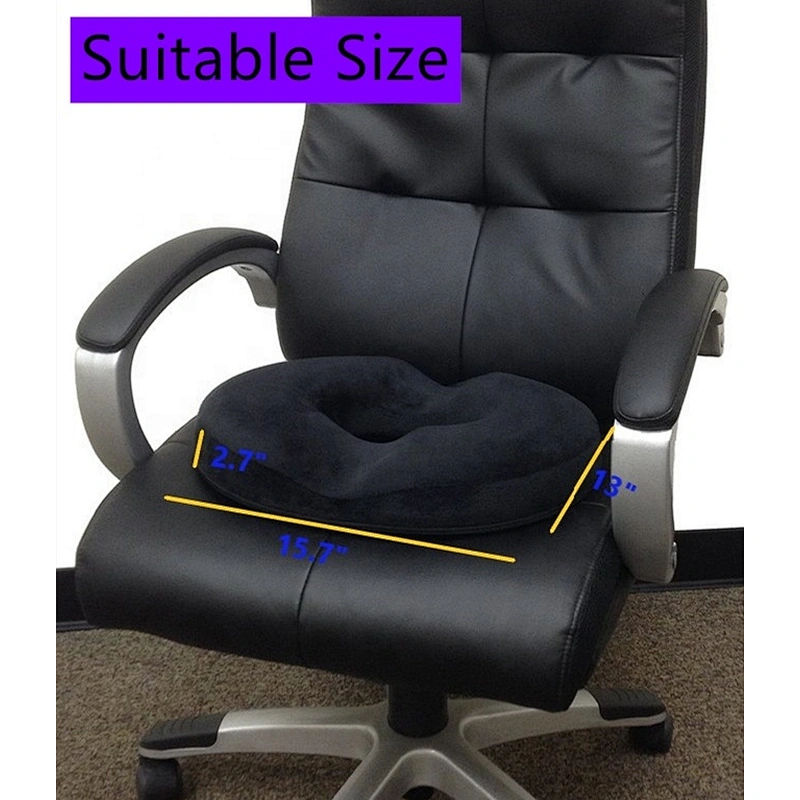 Donut Seat Cushion Chair, Seat Cushion Round Coccyx Orthopedic Memory Foam Seat Cushion with Anti-slip Bottom