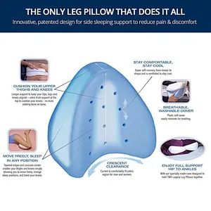 Leg Pillow for Back, Hip, Legs & Knee Support Wedge Leg Pillows for Sleeping (White)