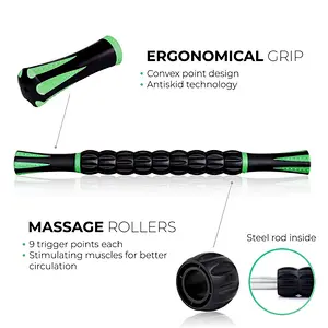 Muscle Roller Stick, 18 Inch Body Massage Sticks Tools , Massage Bar Leg Roller for Muscles neck stick roller Massager
